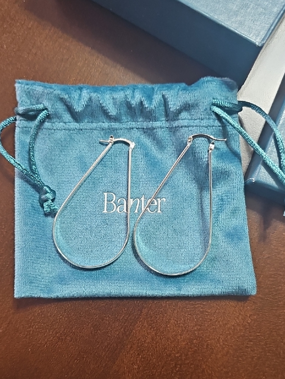 Banter Silver Teardrop Hoop Earrings